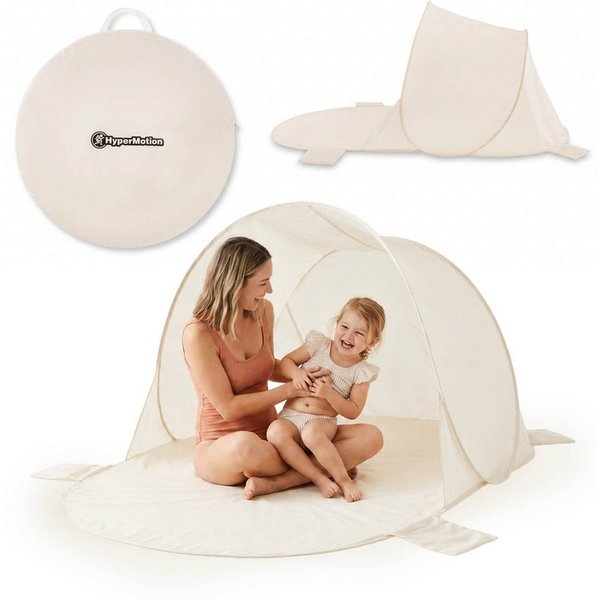 HyperMotion Strandmuschel HyperMotion Pop Up Strandmuschel 200x130x90 cm Beige mit Tragetasche, Personen: 2