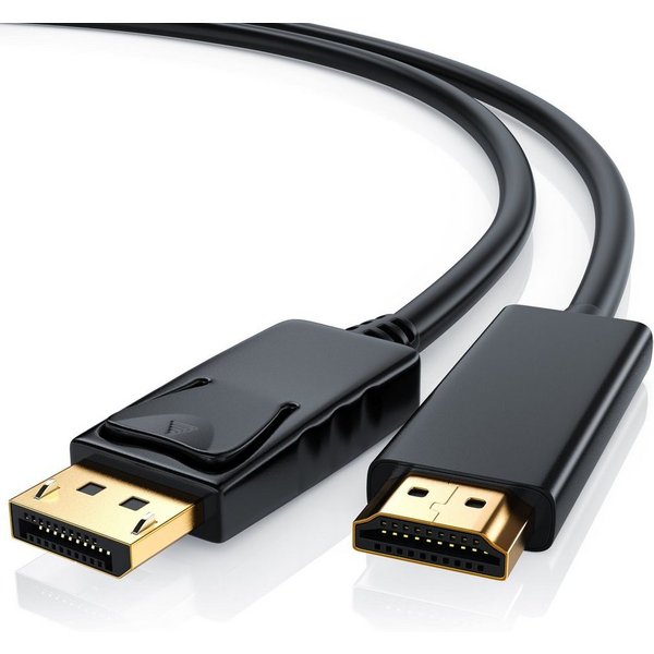 CSL DP Monitor Kabel mit Audioübertragung - 5m Audio- & Video-Kabel, DisplayPort, HDMI, (500 cm), für Gaming-Monitor und PC, flüssige, gestochen scharfe Bildwie