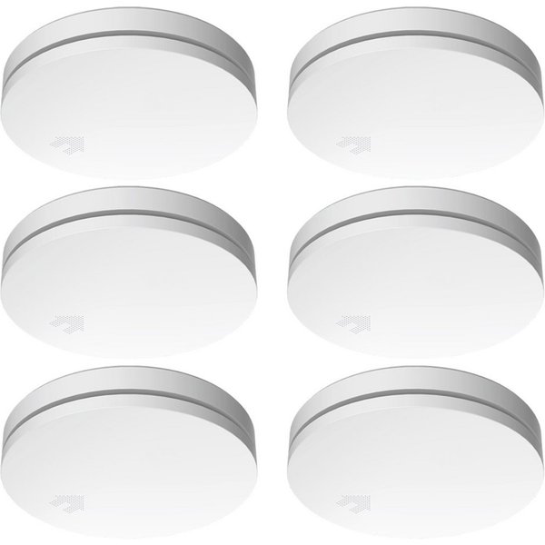 Elro Rauchmelder (6er Set Optischer Desing Rauchwarnmelder mit 10 Jahres Batterie, flach)