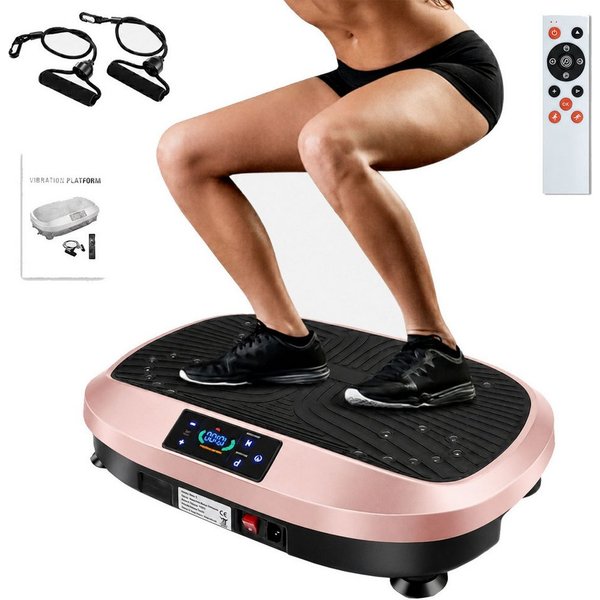 kehot Vibrationsplatte 3D Vibrationsplatte mit 120 Stufen,Spannseil & Fernbedienung, 200 W, 120 Intensitätsstufen, 6 Programme, Magnetfeldmassage,Ganzkörpertrai