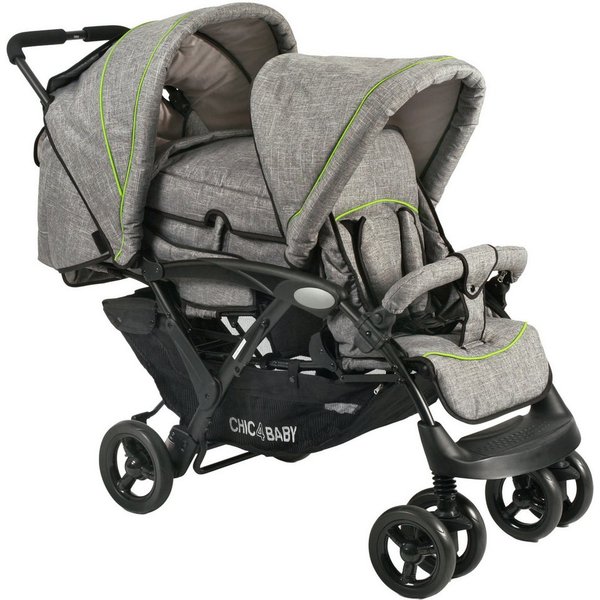 CHIC4BABY Geschwisterwagen Duo, mit feststellbaren Doppelschwenk-Vorderrädern