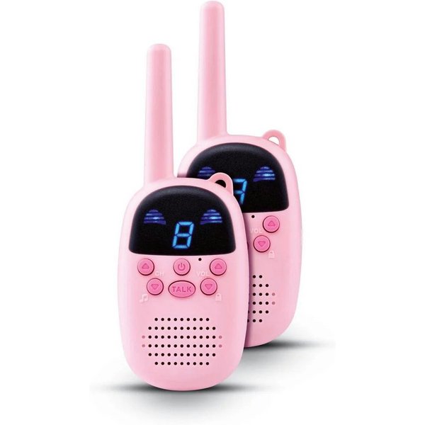 SilverCrest Walkie Talkie Silvercrest Kinder Walkie Talkie Set Funk Funkgerät bis 8km, (2-St., 2x Walkie-Talkies, 2x Gürtelklemmen, 6x AAA (LR03) Batterie), Tas