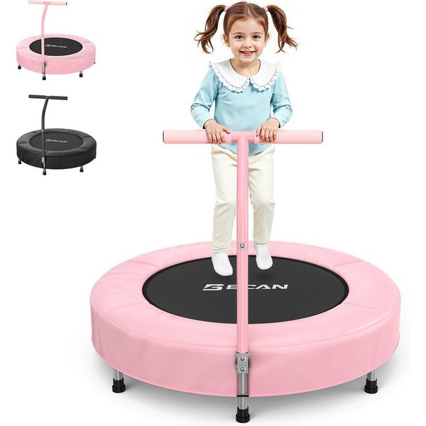 BCAN Kindertrampolin für 1-6 Jährige, mit Schaumgriff & lückenloser Polsterung, Ø 91 cm, (1 tlg), gelenkschonend für Indoor-Spiel