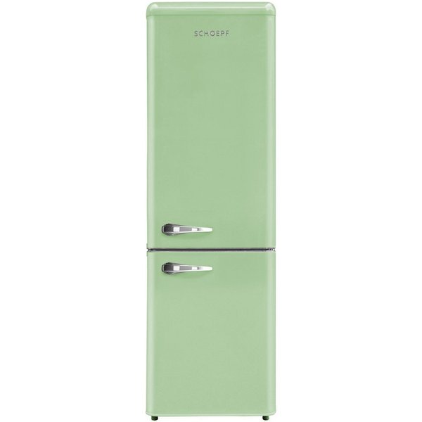 SCHOEPF Kühl-/Gefrierkombination RKG265SG, 177.5 cm hoch, 54.5 cm breit, Retro-Design, 249 Liter Nutzinhalt Gesamt, Externe Chrom Griffe