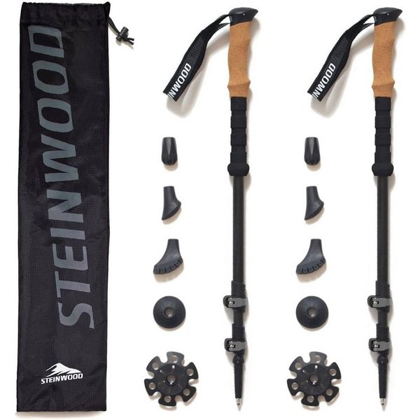 Steinwood Wanderstöcke Aluminium - Trekkingstöcke - leicht, verstellbar mit Teleskop und Kle…