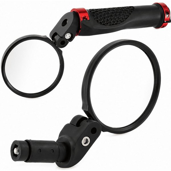 MidGard Fahrradspiegel Fahrradrückspiegel, Einschraubspiegel für Fahrrad-Lenkerenden 1 Stück (1-St)