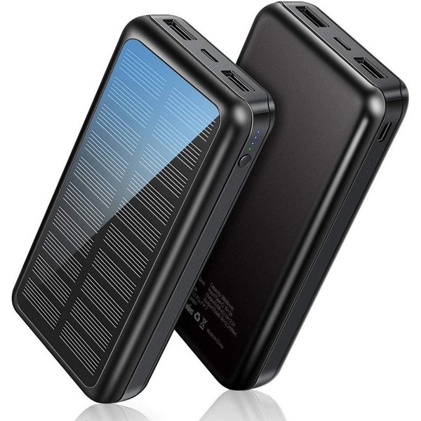 Goldstern-Tech SunPower Solar Powerbank Outdoor Powerbank Solarladegerät 30000 mAh, 2 USB-Ausgänge, USB-C & Micro-USB Eingang