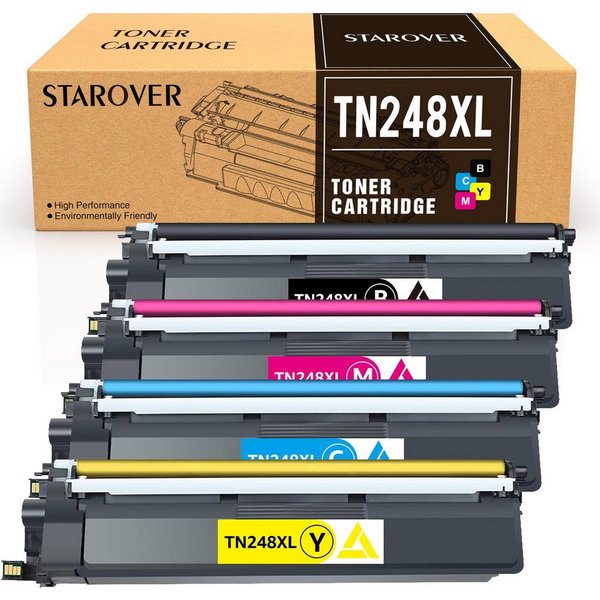 STAROVER Tonerpatrone Mit chip 4er Multipack TN248XL Toner Kompatibel für Brother TN-248, (Brother HL-L3215CW, HL-L3220CW, HL-L3220CWE Brother HL-L3240CDW, HL-L