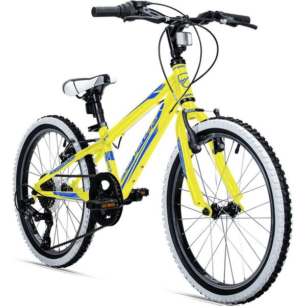 bergsteiger Kinderfahrrad Kansas 20, 24 Zoll, 6, 7, 8, 9, 10, 11 Jahre, Mädchen, Jungen, 6 Gang Shimano Tourney RD-TY300 Schaltwerk, Kettenschaltung, V-Brakes