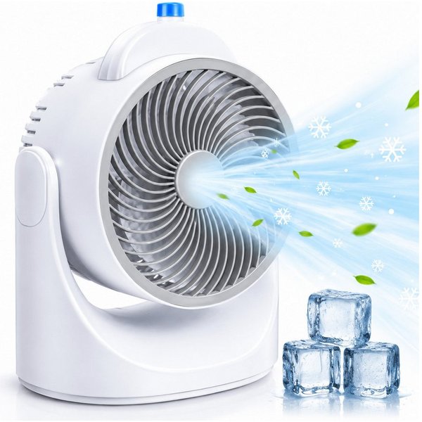Lifetime Standventilator Mini Tischventilator mit Kühlelement - Verstellbar