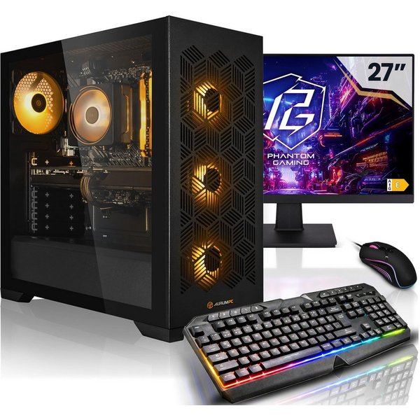 AurumPC 27"Set R7 5700X mit RTX5060 8GB und 32GB DDR4 RAM PC-Set (27 Zoll, AMD Ryzen 7 5700X, GeForce RTX 5060, 32 GB RAM, 1000 GB SSD, Luftkühlung)