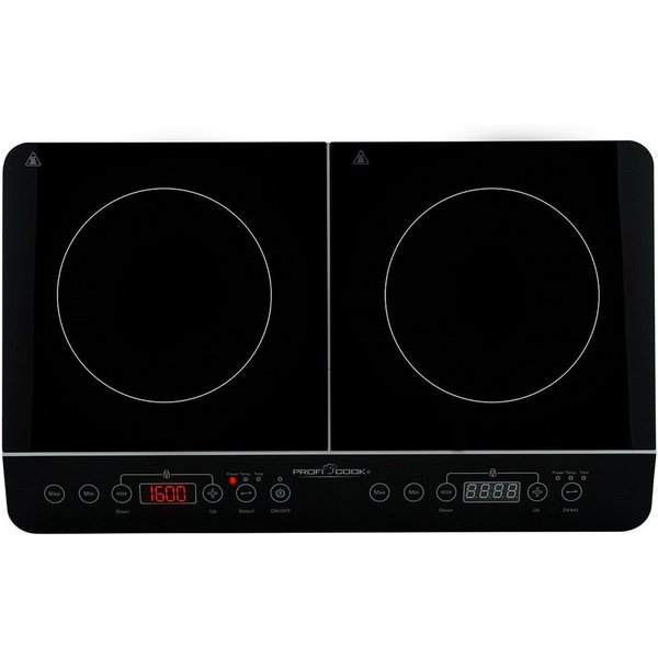 ProfiCook Doppel-Induktionskochplatte PC-DKI 1067, Induktionskochplatte 2 Platten, 60° bis 240°C