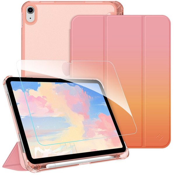 Fintie Tablet-Hülle für iPad 11 Generation 11'' 2025 (A16), iPad 10 Generation 10.9'' 2022, mit Schutzfolie, matt durchsichtige Rückseite Case mit Stifthalter