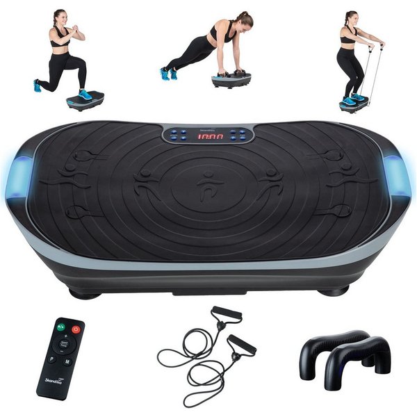 Skandika Vibrationsplatte V2, Fitnessgerät für Zuhause, Fernbedienung, mit LCD-Bildschirm, (Trainingsprogramme: 3 computergesteuerte,1 manueller Modus, bis 12 k