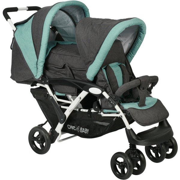 CHIC4BABY Geschwisterwagen Duo, mit feststellbaren Doppelschwenk-Vorderrädern