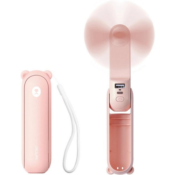 Jisulife Handventilator Life8 Plus, 3in1 Funktion mit Ventilator Powerbank und LED Licht