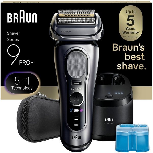 Braun Elektrorasierer Series 9 9667cc, Smart Care Center, integrierter Präzisionstrimmer, Pro-SensoAdapt, SmartCare Center, 5+1 ultradünne Präzisionsklingen
