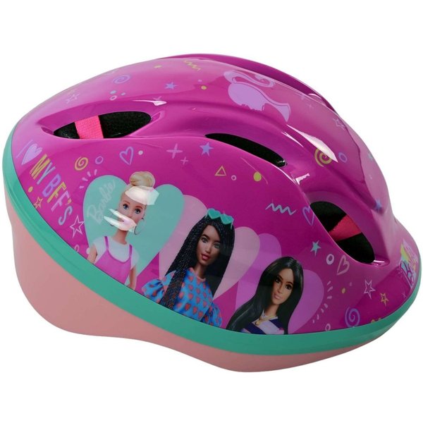 Volare Fahrradhelm Kinderhelm Kinder Schutzhelm Fahrrad Rad Helm Fahrradhelm Barbie 1172, Verstellbar Kinnriemen, Belüftungsöffnungen, Extra leicht, Gr.:52-56cm
