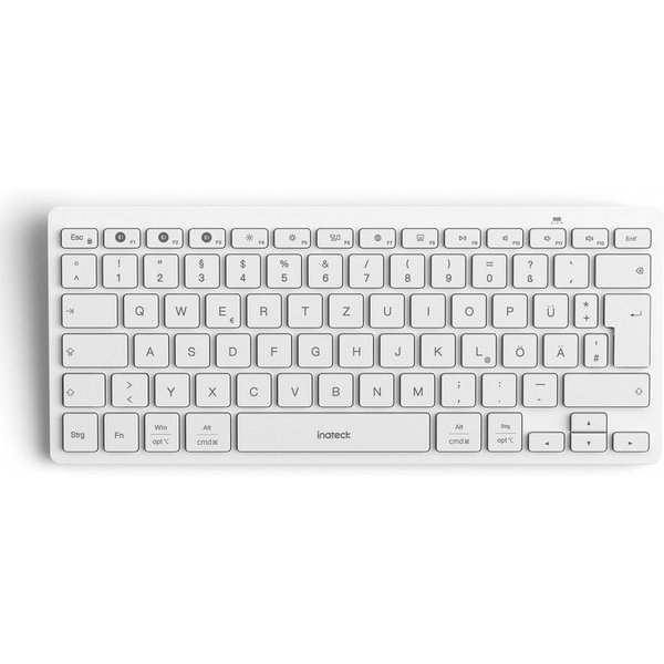 Inateck für iPad Pro/Air/Mini/Windows/Android/IOS, Ergonomisches Design Wireless-Tastatur (Ultraslim, Vergrößerte Tastenkappen, 3 Bluetooth)