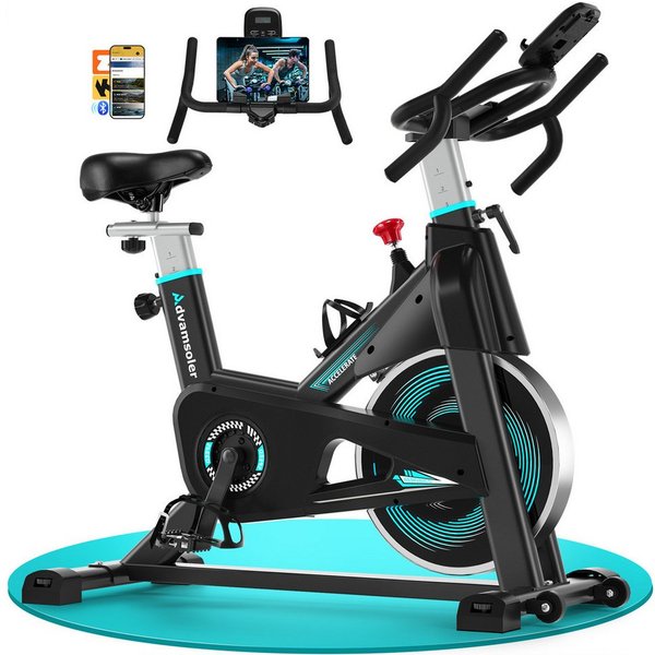 Advamsoler Heimtrainer 160 kg belastbar mit verstellbarem Widerstand, Leises Bike mit LCD-Monitor für Heim-Kardio-Training