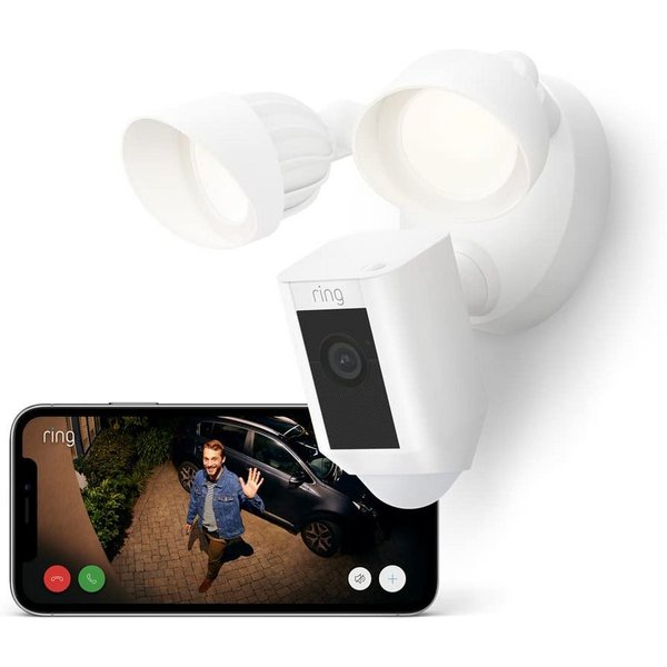 Ring Überwachungskamera Ring Flutlichtkamera Plus Kabel (Floodlight Cam Wired Plus) Weiß (1-tlg)