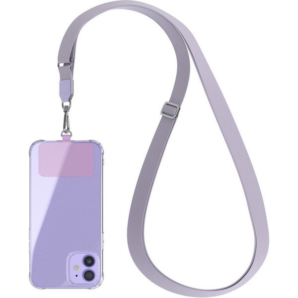EAZY CASE Handykette Universal Handykette mit Breitband, Umhängetasche Pad mit Kordel Smartphonekette Handykette Breit Violett