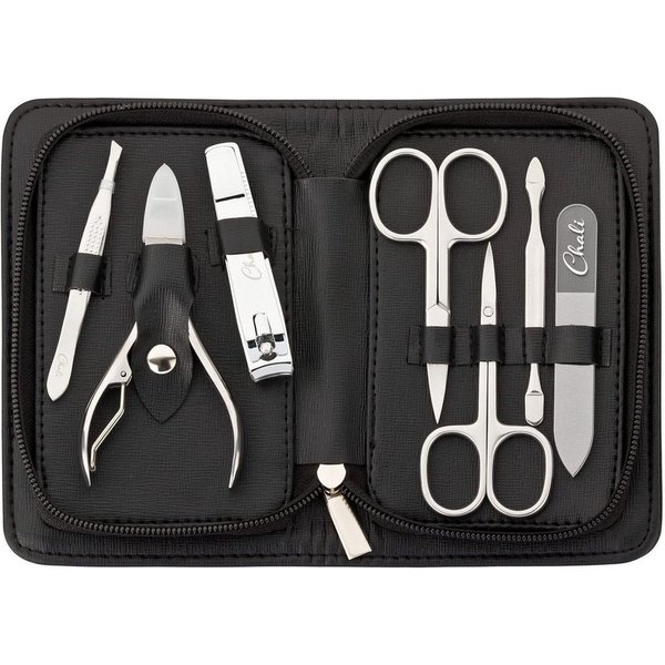 Chali Maniküre-Pediküre-Set Nagel Set 7-tlg. mit Etui - Edelstahl Maniküre / Pediküre Set, 7-tlg., Nagel Set 7-tlg., Etui mit Reißverschluss