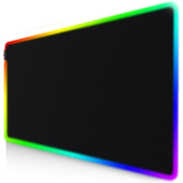 Titanwolf Gaming Mauspad RGB Mousepad 1200 x 600 x 3 mm, LED Multi Color XXXL Tischunterlage (1-St), rutschfest, abwaschbar, Geschwindigkeit & Präzision, schwar