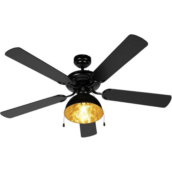 Qazqa Deckenventilator Magna licht88, QAZQA Decken ventilator, e27, Schwarz, Stahl, Industrie