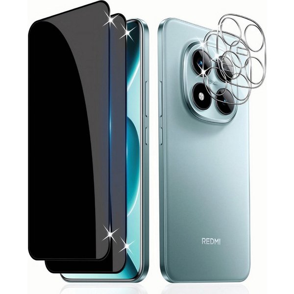 SmartUP Displayschutzglas 2X Schutzglas für Xiaomi Redmi Note 15 Pro Plus 5G Blickschutz Full für Xiaomi Redmi Note 15 Pro Plus 5G, 4 Stück, Anti-Spy, Blickschu