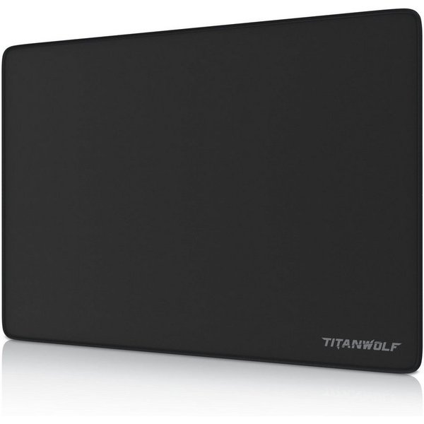 Titanwolf Gaming Mauspad Speed Mousepad 350 x 250 x 3 mm, Tischunterlage, strapazierfähig (1-St), rutschfest, abwaschbar, Geschwindigkeit & Präzision, schwarz