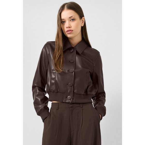 QS Funktionsjacke Outdoor-Jacke Cropped Blouson in Lederoptik