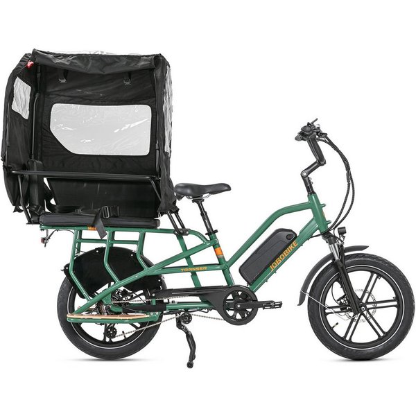 JOBOBIKE E-Bike Cargo 20 Zoll, 150km, bis 200 kg, Lastenrad für Familie, Einkauf & Alltag, 7 Gang Shimano, Kettenschaltung, Heckmotor, 720 Wh, (Bremslicht, Farb