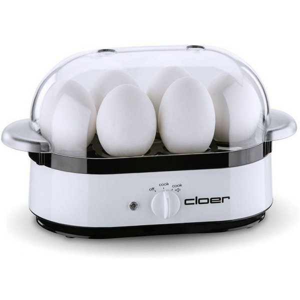 Cloer Eierkocher 6081, 350 W, Kontrolllampe, An-/Ausschalter, Transparente Haube