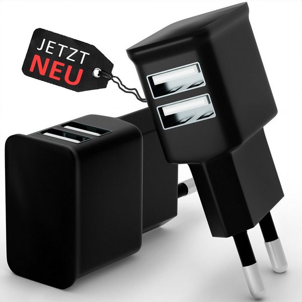 GreenHec USB Netzteil Stecker Ladegerät Adapter Charger Stromstecker Lader Schnelllade-Gerät (50 mA, Spar-Set, USB Dual Charger (2 Stück), für Samsung Apple iPh