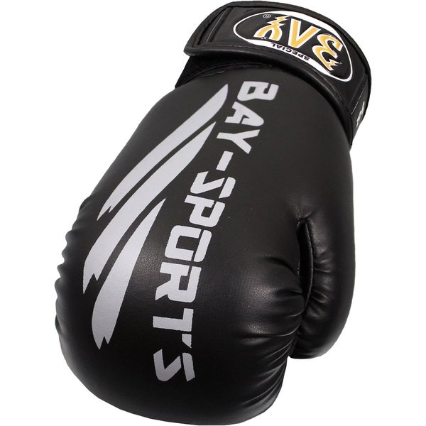 BAY-Sports Boxhandschuhe Black Or Black Box-Handschuhe schwarz Boxen Kickboxen Thai Boxen, Edles, vollständig schwarzes Design, Matt / Glänzend