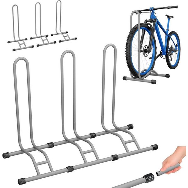 TLGREEN Fahrradständer Boden,Abnehmbar Bodenständer Fahrräder, (3-St., Reifenbreite bis 80 mm, Freistehend Fahrradhalter), Radständer für Mountainbike Rennrad M