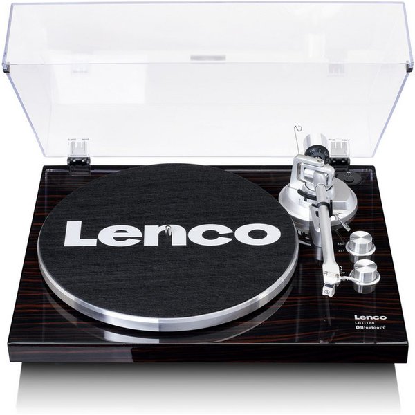 Lenco LBT-188WA Plattenspieler (Riemenantrieb, Bluetooth, Bluetooth, Audio-Technica & USB in Walnuss)