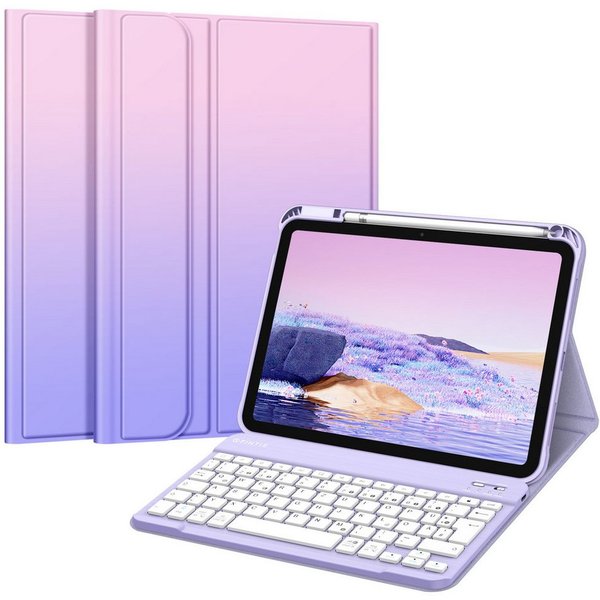 Fintie für iPad 11. Generation 11" 2025(A16), iPad 10. Generation 2022 10.9" Apple-Tastatur (Case mit Pencil Halter, magnetisch Abnehmbarer Tastatur(QWERTZ Layo