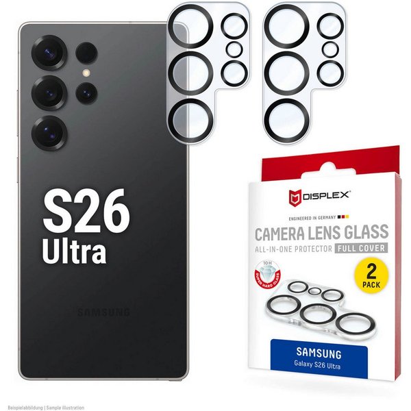 Displex Kameraschutzglas Camera Lens Glass All-In-One Protector Full Cover für Samsung Galaxy S26 Ultra, Kameraschutzfolie, Schutzfolie, Lens Protector, kratz- 