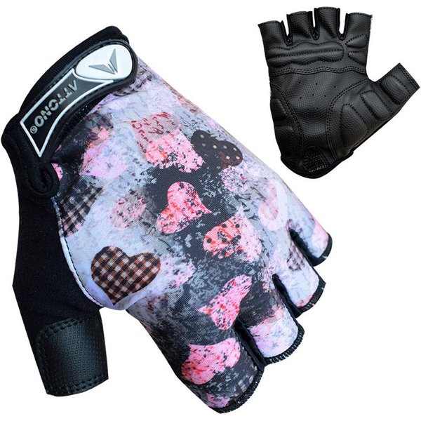 ATTONO Fahrradhandschuhe Damen Fahrrad Handschuhe mit Gel-Polster und Frottee-Daumen