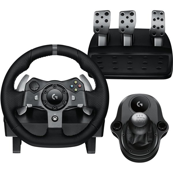 Logitech G G920 Xbox PC Lenkrad mit Schaltung und Pedalen Gaming-Lenkrad (Driving Force Komplett Set mit 6 Gänge Schaltknauf Schalthebel, Rennlenkrad, Bremspeda