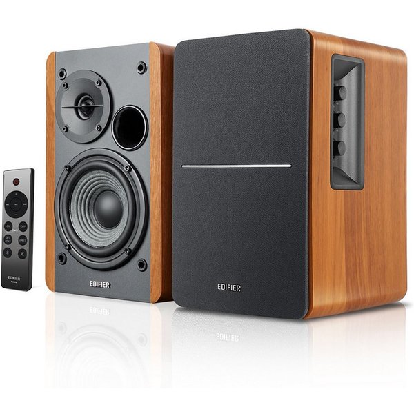 Edifier® R1280DBs mit Subwoofer Ausgang Bookshelf Hi-Fi Speakers Regal-Lautsprecher 2.0 (A2DP, AVRCP, aptX, 42 W, Bluetooth-Regallautsprecher mit optischem Eing