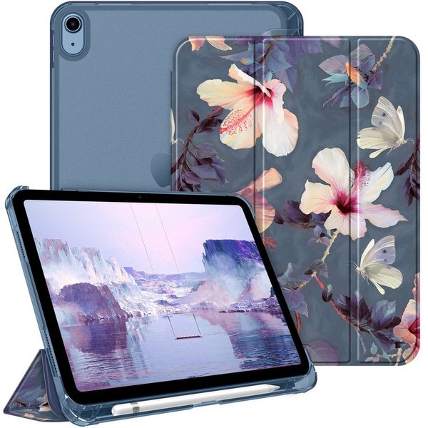 Fintie Tablet-Hülle für iPad 11 Generation 11‘’ 2025 (A16), iPad 10 Generation 10.9'' 2022, ultradünn, mit Stifthalter, transparenter Rückseite, Auto Schlaf/Wac