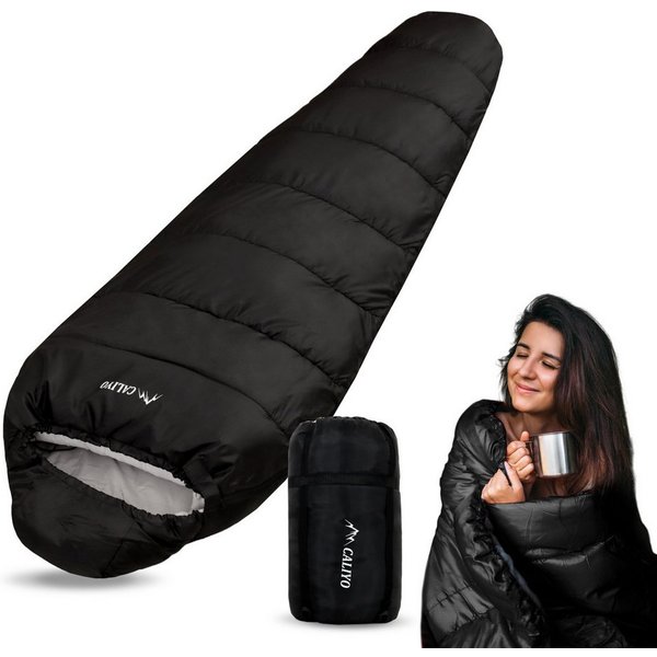 CALIYO Mumienschlafsack Mumienschlafsack – Schlafsack Winter und Sommer, -10°C bis 10°C, Wasserabweisend und Windschutz - Ultraleicht - Outdoor Campen