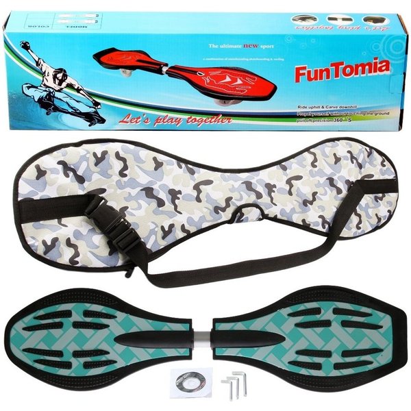 FunTomia Waveboard Waveboard mit Mach1 ABEC-9 Kugellager, LED Rollen & Tragetasche