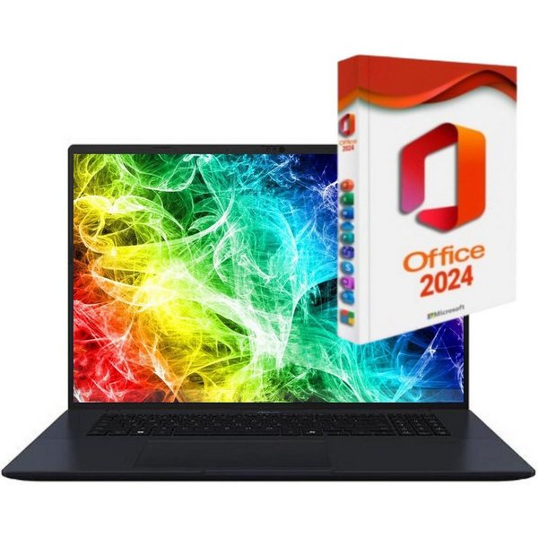 Asus VivoBook 18 AI7 445, 18", Windows 11 Pro inkl. MS Office 2024 Pro Business-Notebook (45,7 cm/18 Zoll, AMD Ryzen 7 AI7 445, Radeon 840M Graphics, 16 GB, 256