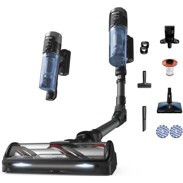 Rowenta Nass-Trocken-Akkusauger X-Force Flex 12.60 Neo, 150 Air Watt, motorisierte Düse, LED-Saugkopf, 380 W, beutellos, besonders leichtes Design, automatische