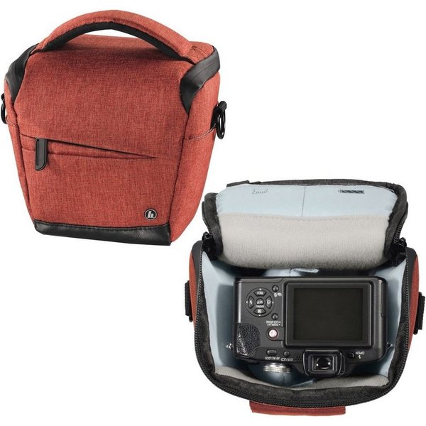 Hama Kameratasche Kamera-Tasche Colt Trinidad Universal Hülle Rot, Case Schultergurt Tragegriff Zubehör-Fächer Digitalkamera Systemkamera