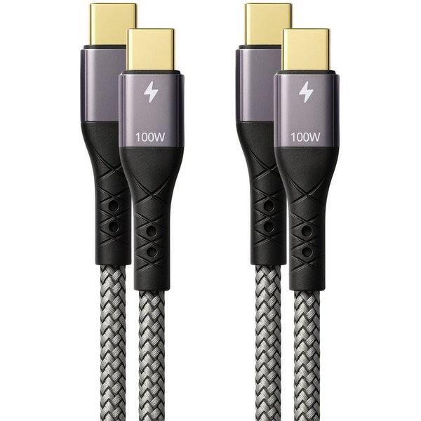 ProfiPatch ProfiPatch USB C Kabelset 100W PD 3.0 5A E-Mark Chip 2x1m Goldkontakt USB-Kabel